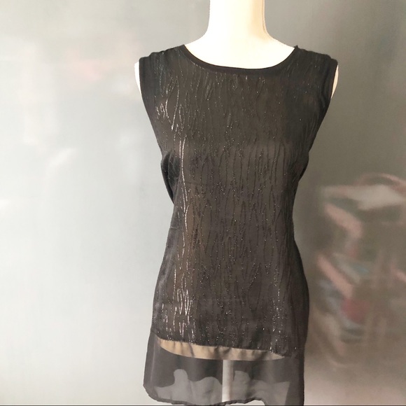 Apt. 9 Tops - Apt. 9 black sleeveless w/subtle zebra pattern